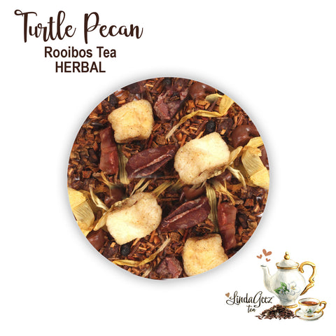 Turtle Pecan Loose Leaf Tea | Pecan Turtle Rooibos Tea | Herbal Tea | Caffeine Free