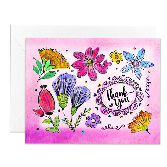 Thank You Floral Greeting Card
